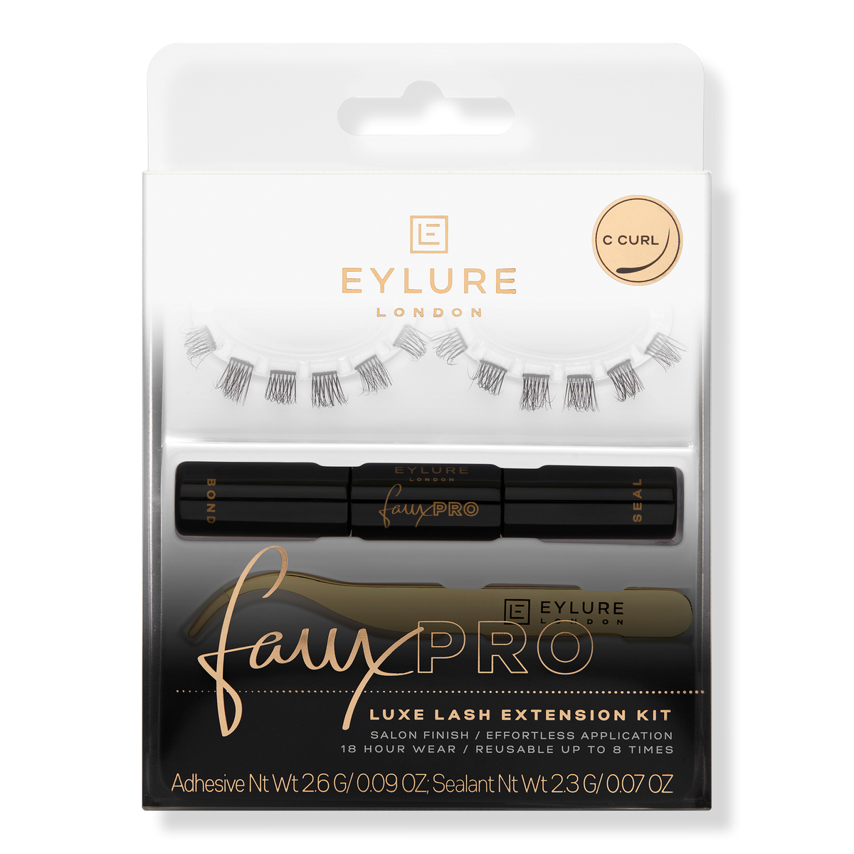 Eylure Faux Pro, C Curl Luxe Lash Extension Kit
