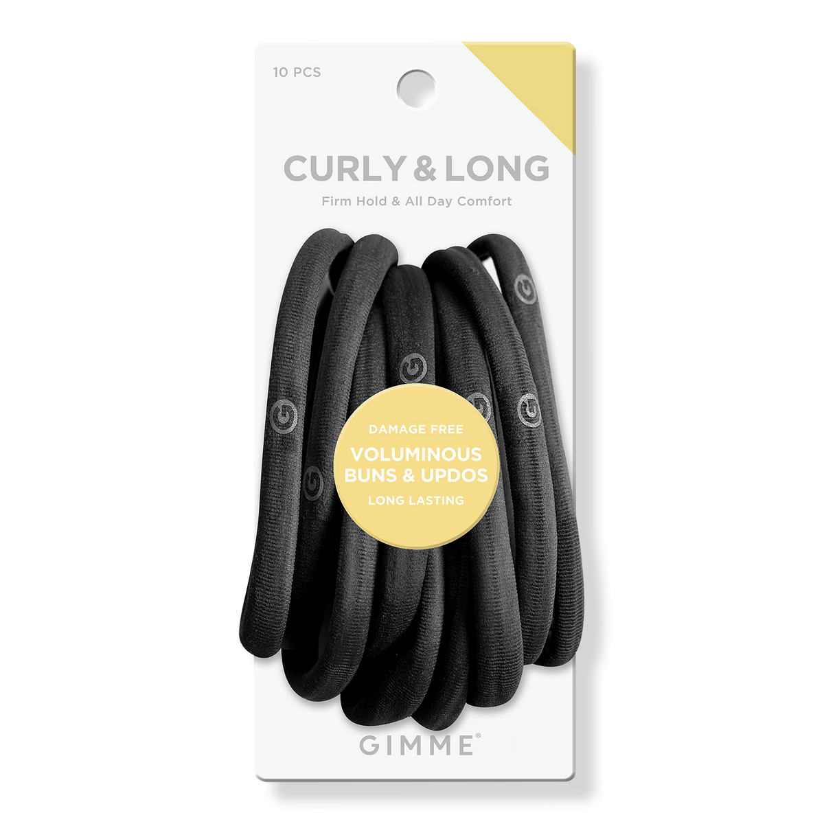 GIMME beauty Curly & Long Hair Black Bands, 10 ea