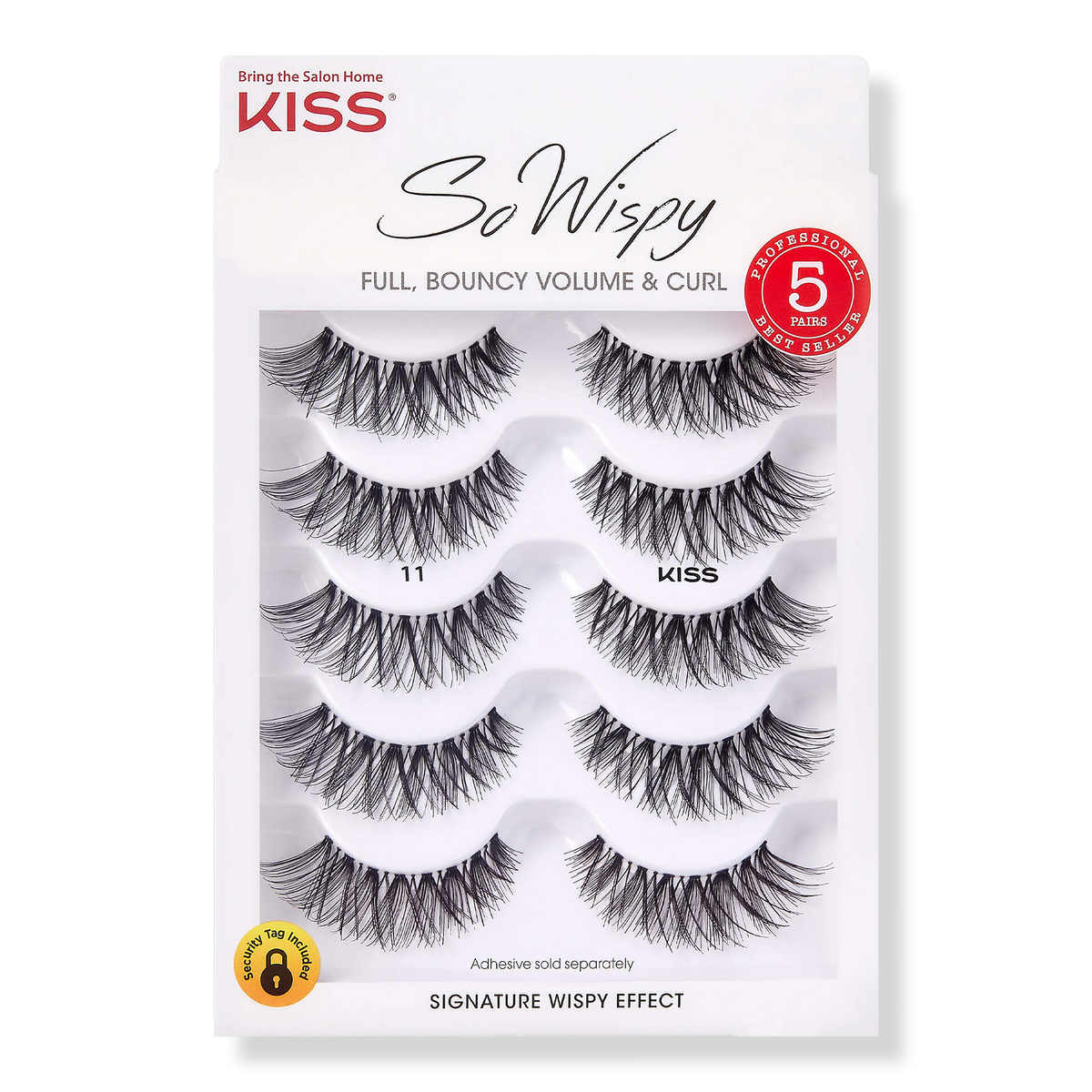 Kiss So Wispy Lash Multipack, Pompadour, 5 pair