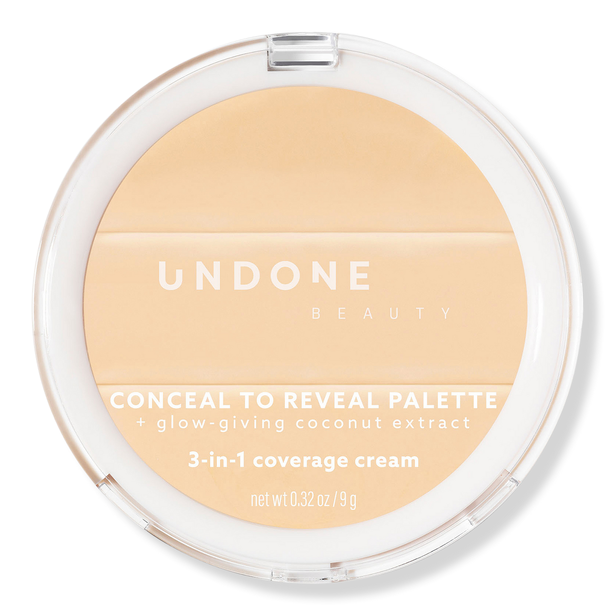 Undone Beauty Conceal To Reveal 3-in-1 Coverage Palette, Cream Light, 0.32 oz