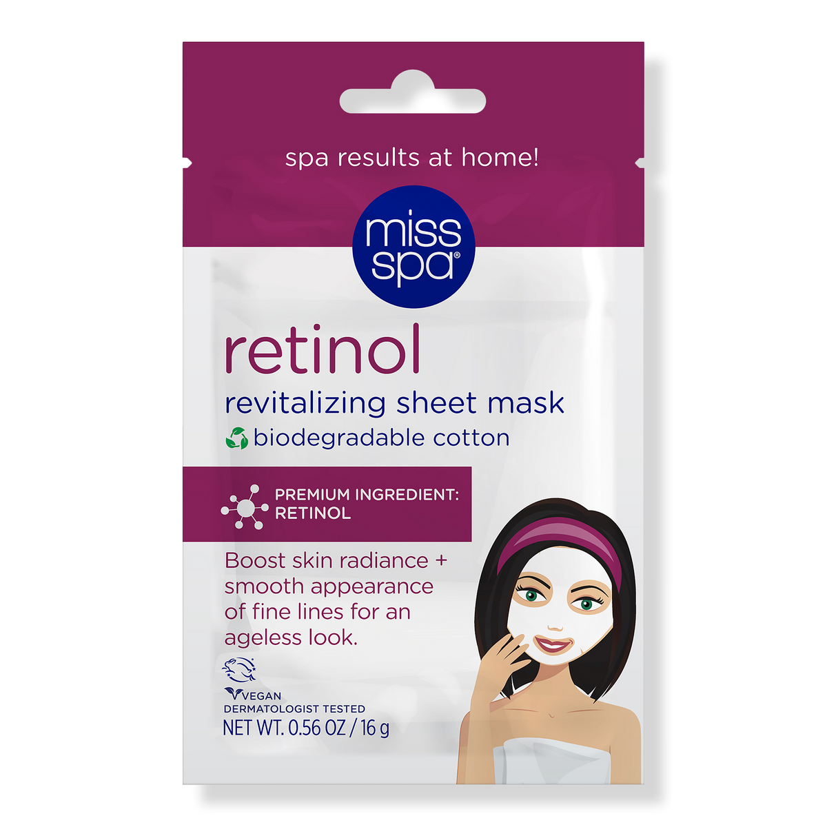 Miss Spa Retinol Revitalizing Sheet Mask, 1 ea