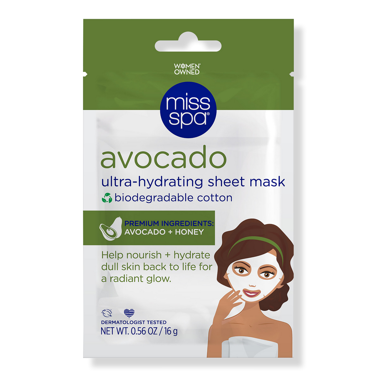 Miss Spa Avocado Ultra-Hydrating Sheet Mask, 1 ea