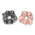 Kitsch Blush & Grey Satin Pillow Scrunchies, 2 ea