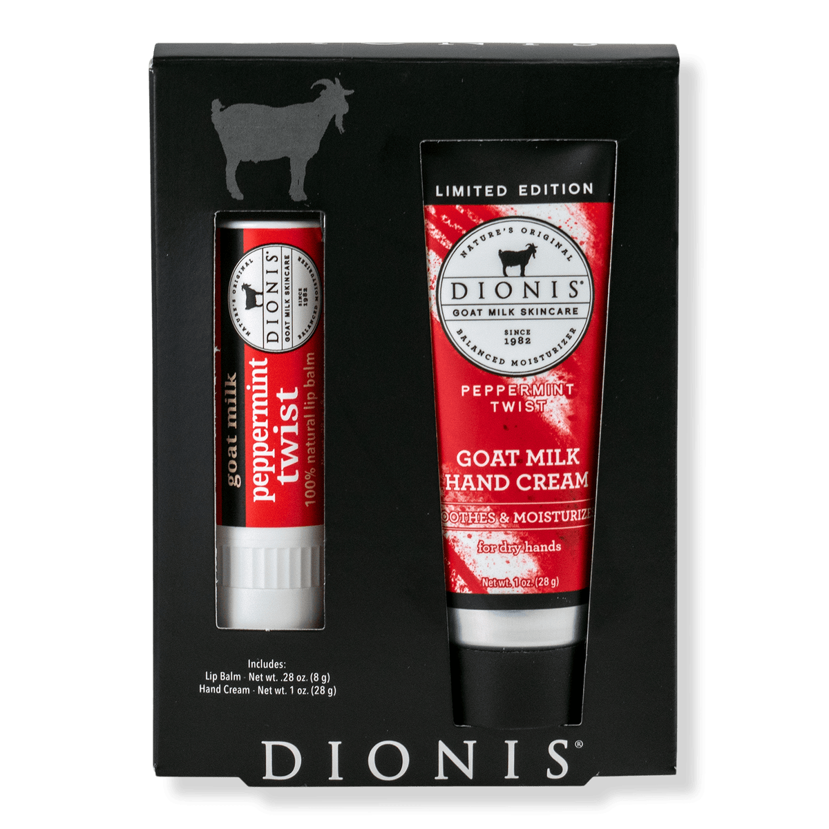 Dionis Peppermint Goat Milk Hand Cream & Lip Balm Gift Set - OTC Shoppe Express