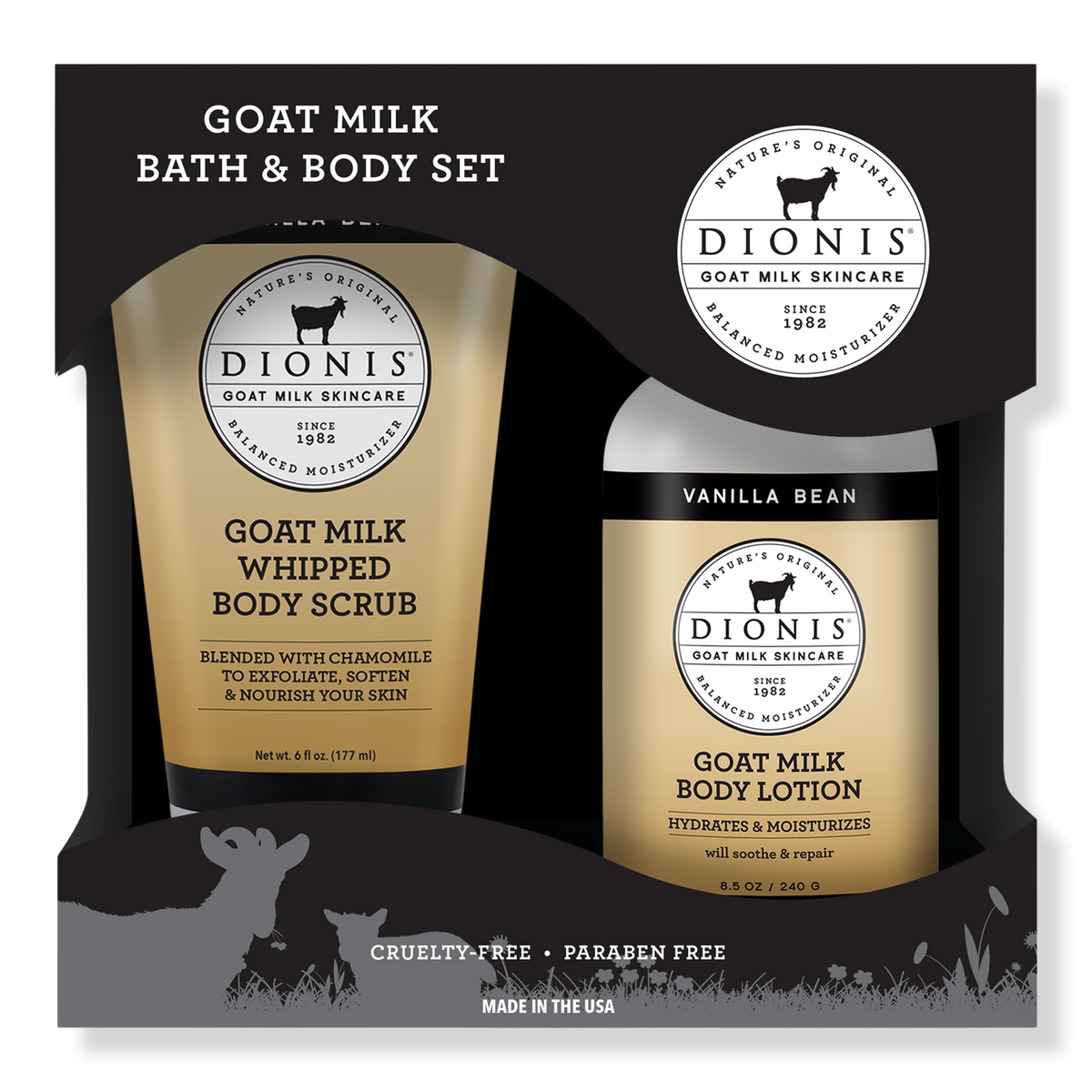 Dionis Vanilla Bean Goat Milk Bath & Body Set