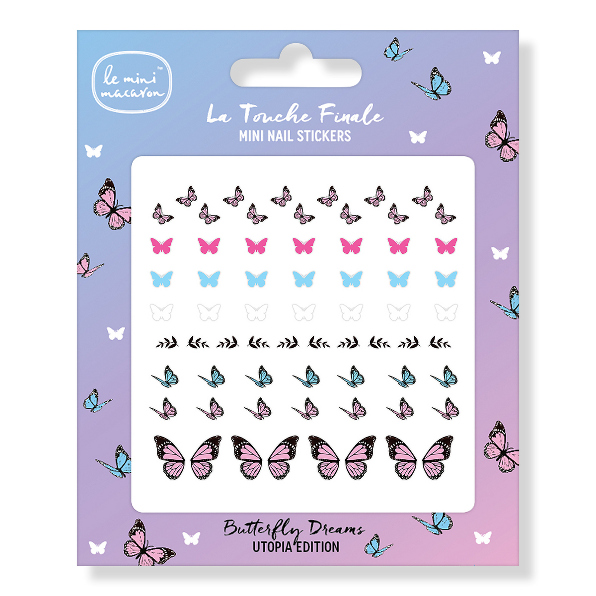 Le Mini Macaron Mini Nail Stickers, Butterfly Dreams Utopia Edition