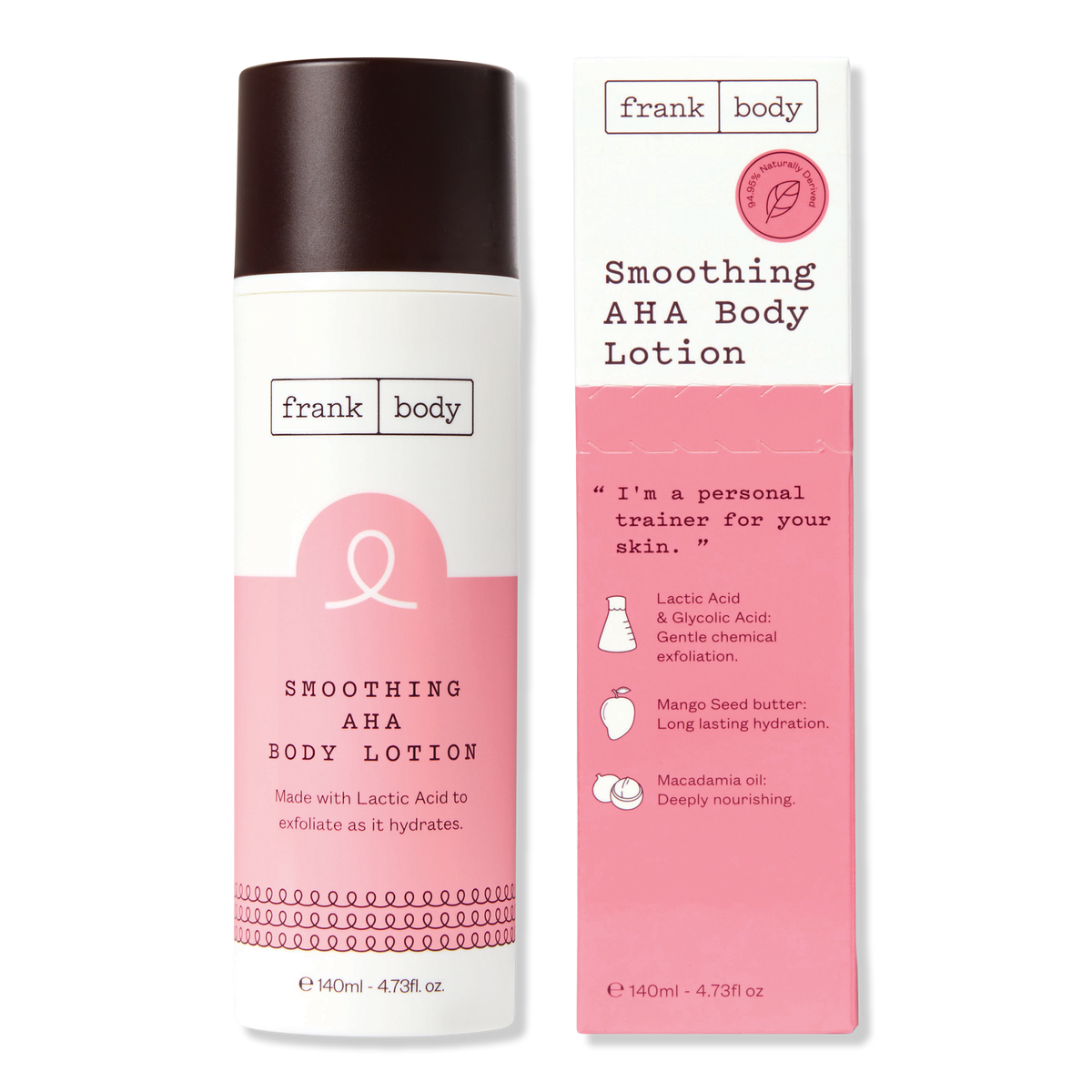 frank body Smoothing AHA Body Lotion, 4.73 oz