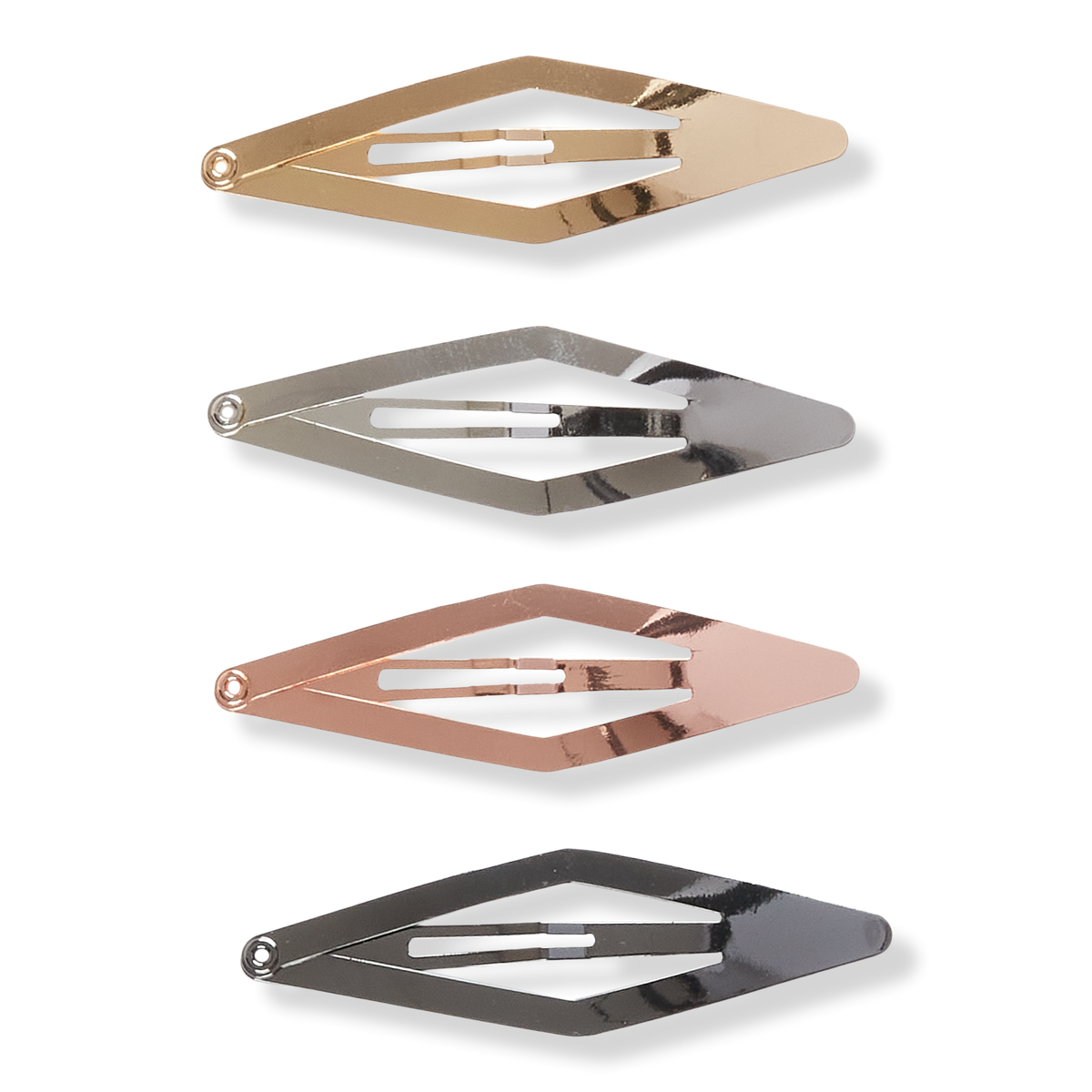Scünci Elite Mixed Metal Snap Clips, 4 ea