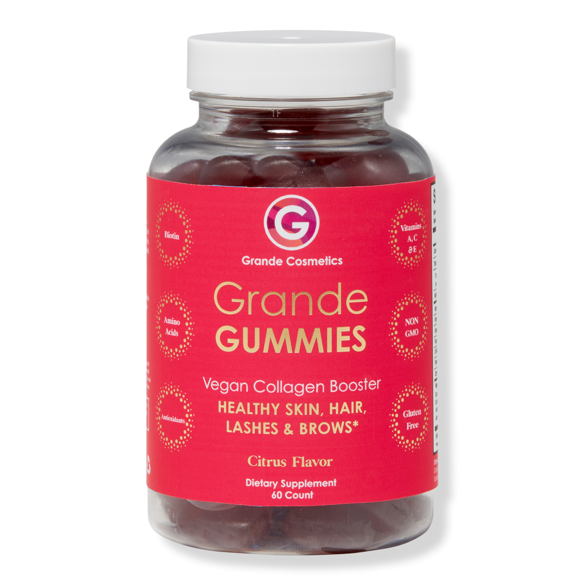 Grande Cosmetics GrandeGUMMIES Vegan Collagen Booster, 60 ea