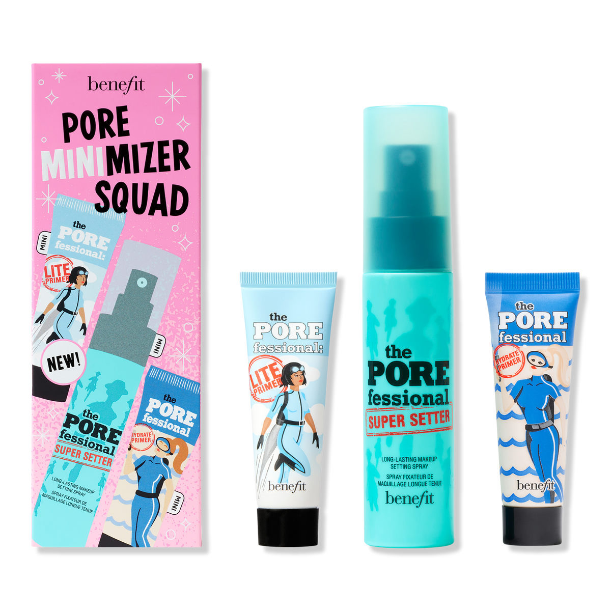 Benefit Cosmetics Pore Minimizer Squad Pore Primer and Setting Spray Value Set