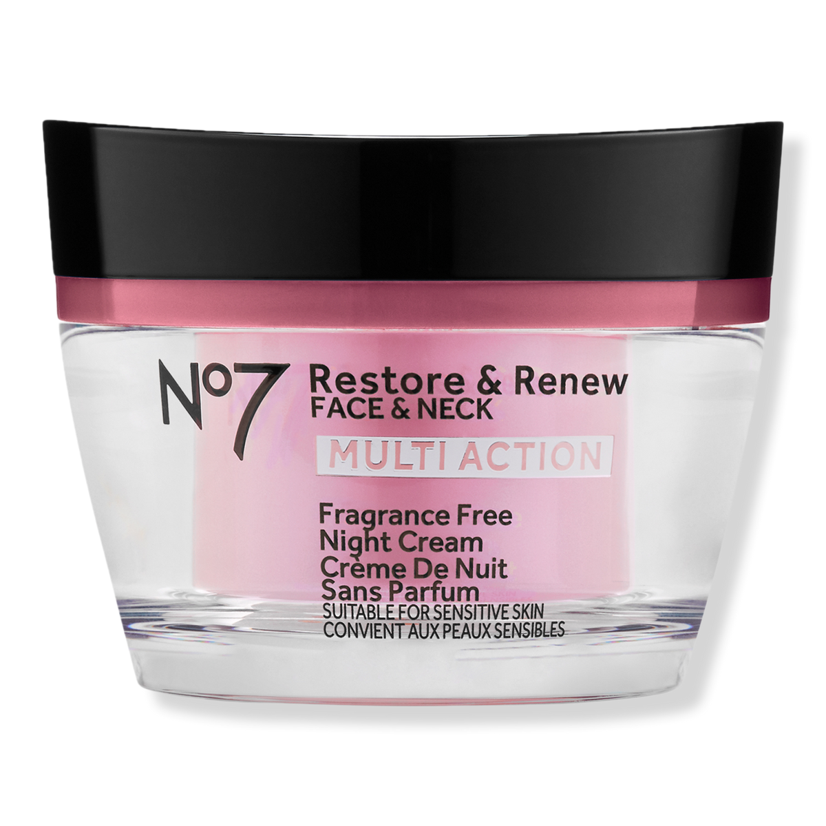 No7 Restore & Renew Face & Neck Multi Action Fragrance Free Nachtcreme für Gesicht und Hals, parfümfrei, 1.69 oz