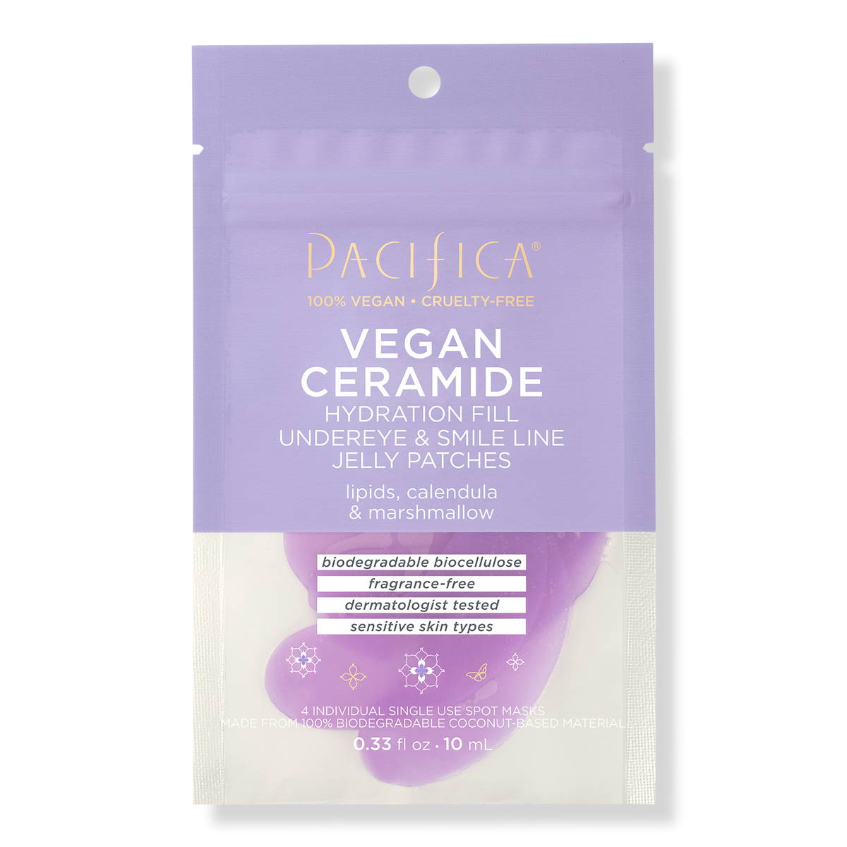 Pacifica Vegan Ceramide Hydration Under Eye & Smile Line Jelly Patches, 2 pair