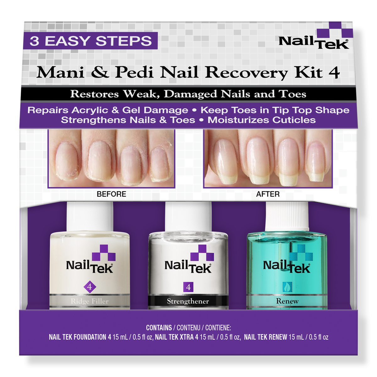 Nail Tek Mani & Pedi Nail Recovery Kit 4, 1 ea