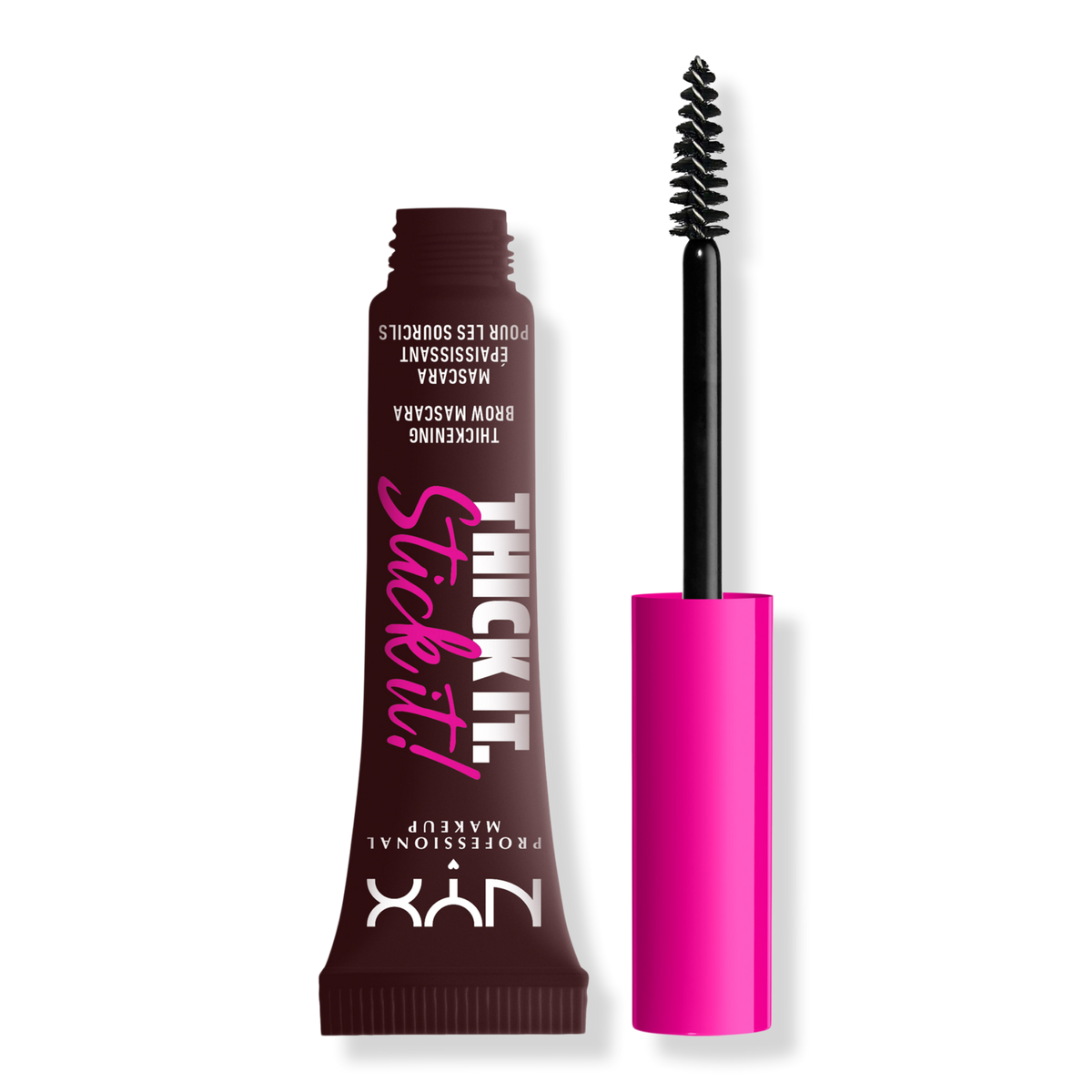 NYX Professional Makeup Thick it Stick it! Augenbrauengel-Mascara für mehr Volumen, Espresso, 0.23 oz