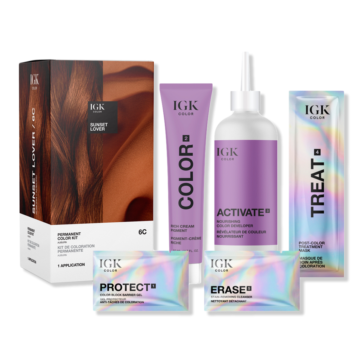 IGK Permanent Color Kit, 6C Sunset Lover
