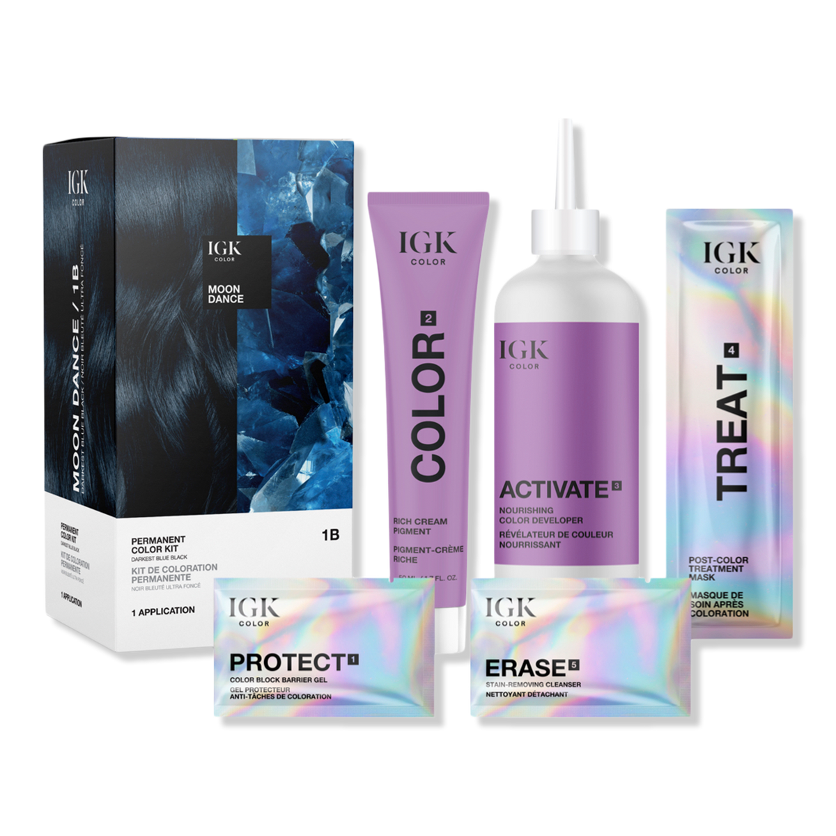IGK Permanent Color Kit, 1B Moon Dance