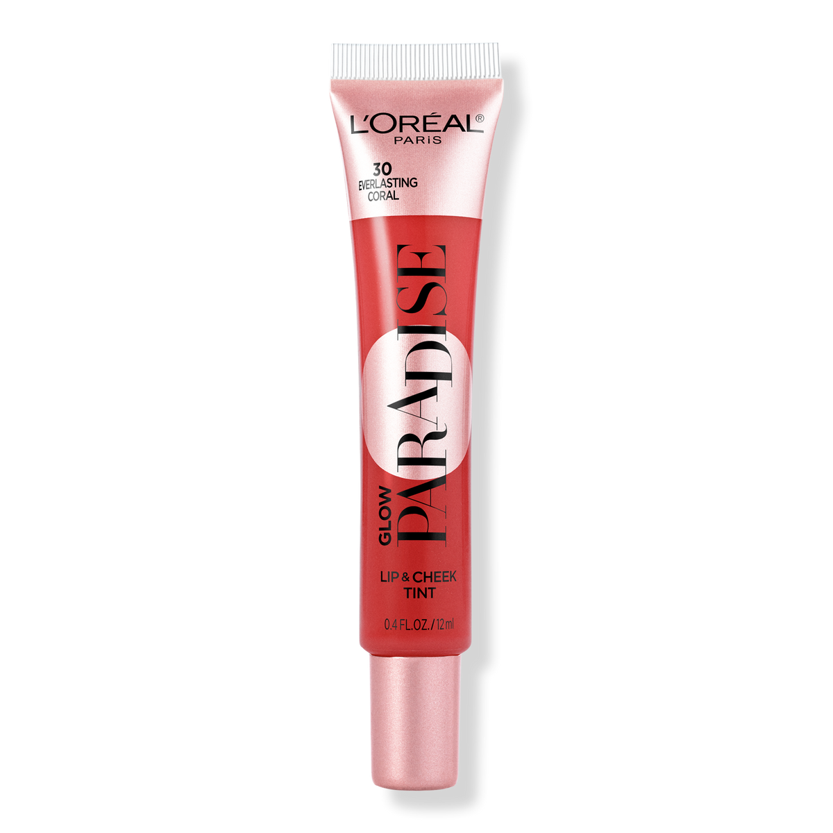 L'Oréal Glow Paradise Lip + Cheek Tint, Everlasting Coral, 0.406 oz