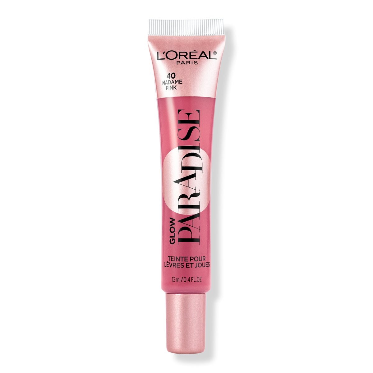 L'Oréal Glow Paradise Lip + Cheek Tint Getönte Pflege für Lippen und Wangen, Madame Pink, 0.406 oz