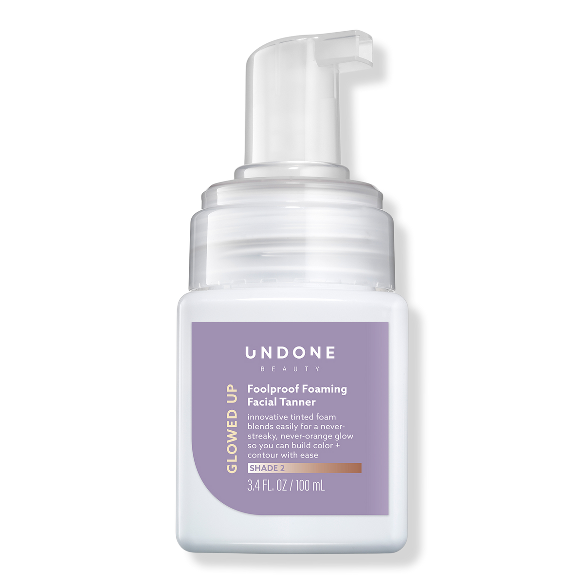 Undone Beauty Glowed Up Foolproof Foaming Facial Tanner, Medium Glow, 3.4 oz