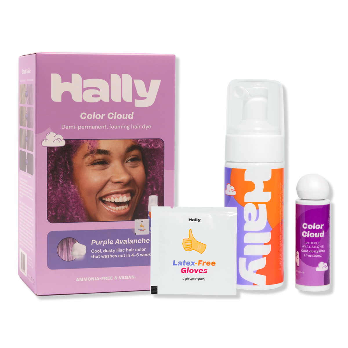HALLY Color Cloud, Foaming Hair Color, Purple Avalanche
