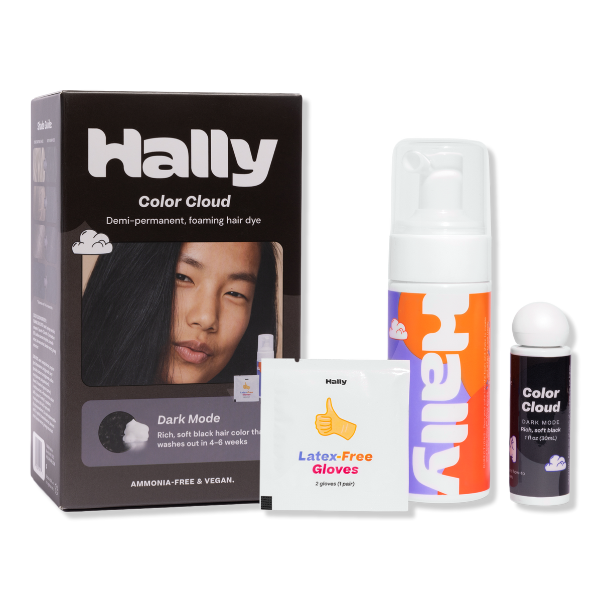 HALLY Color Cloud, Foaming Hair Color, Dark Mode
