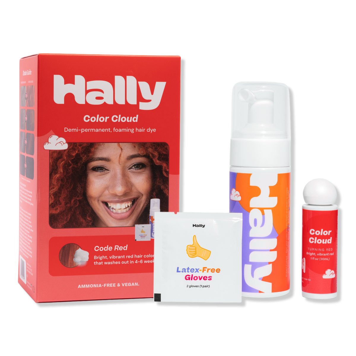 HALLY Color Cloud, Foaming Hair Color, Code Red