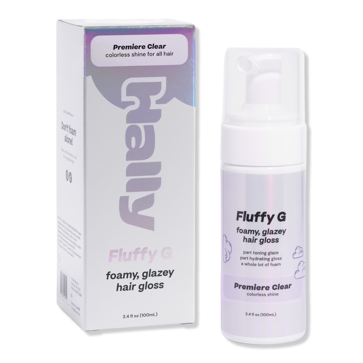 HALLY Fluffy G Foamy Glazey Haargloss, Premiere Clear, 3.4 oz