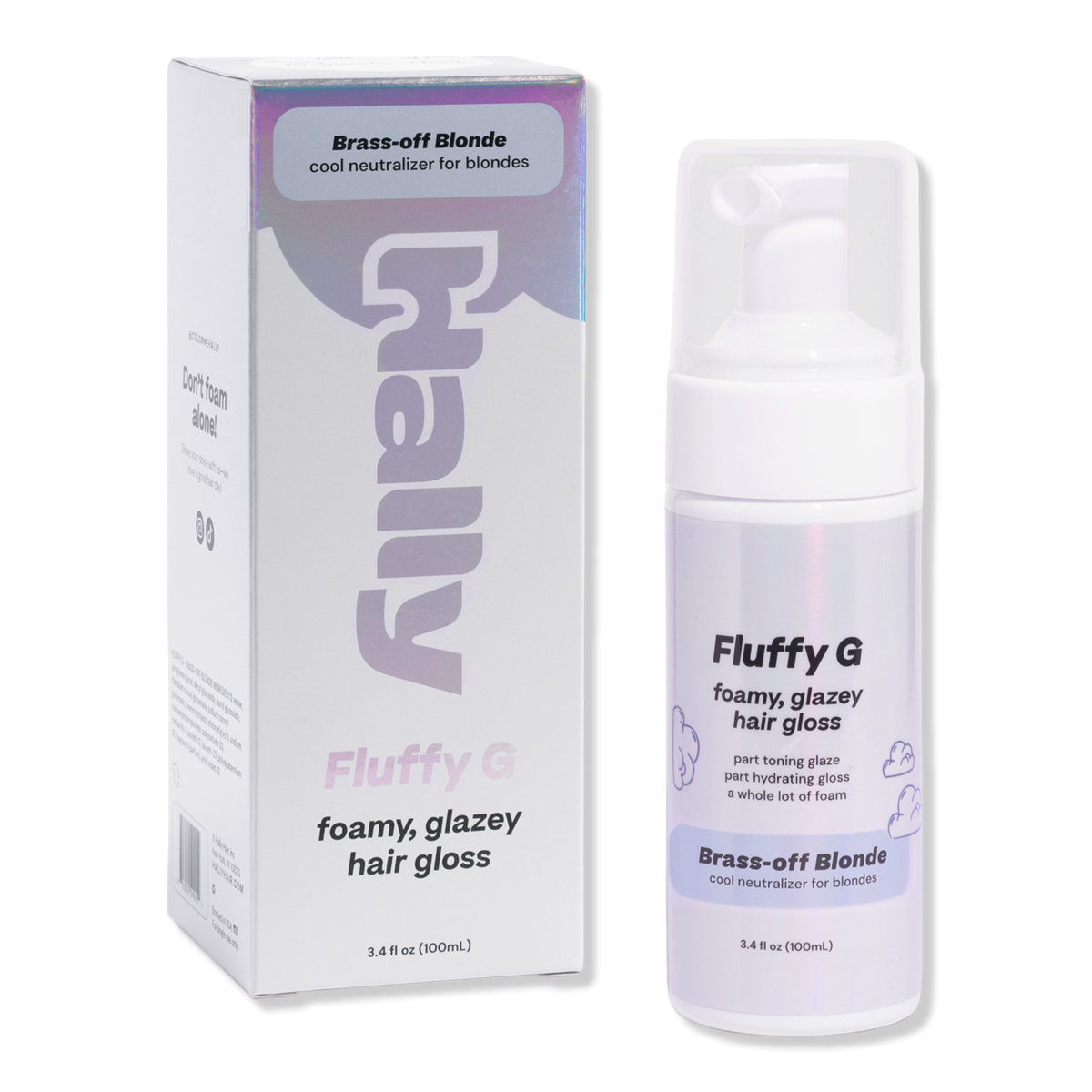 HALLY Fluffy G Foamy Glazey Haargloss, Brass-Off Blonde, 3.4 oz
