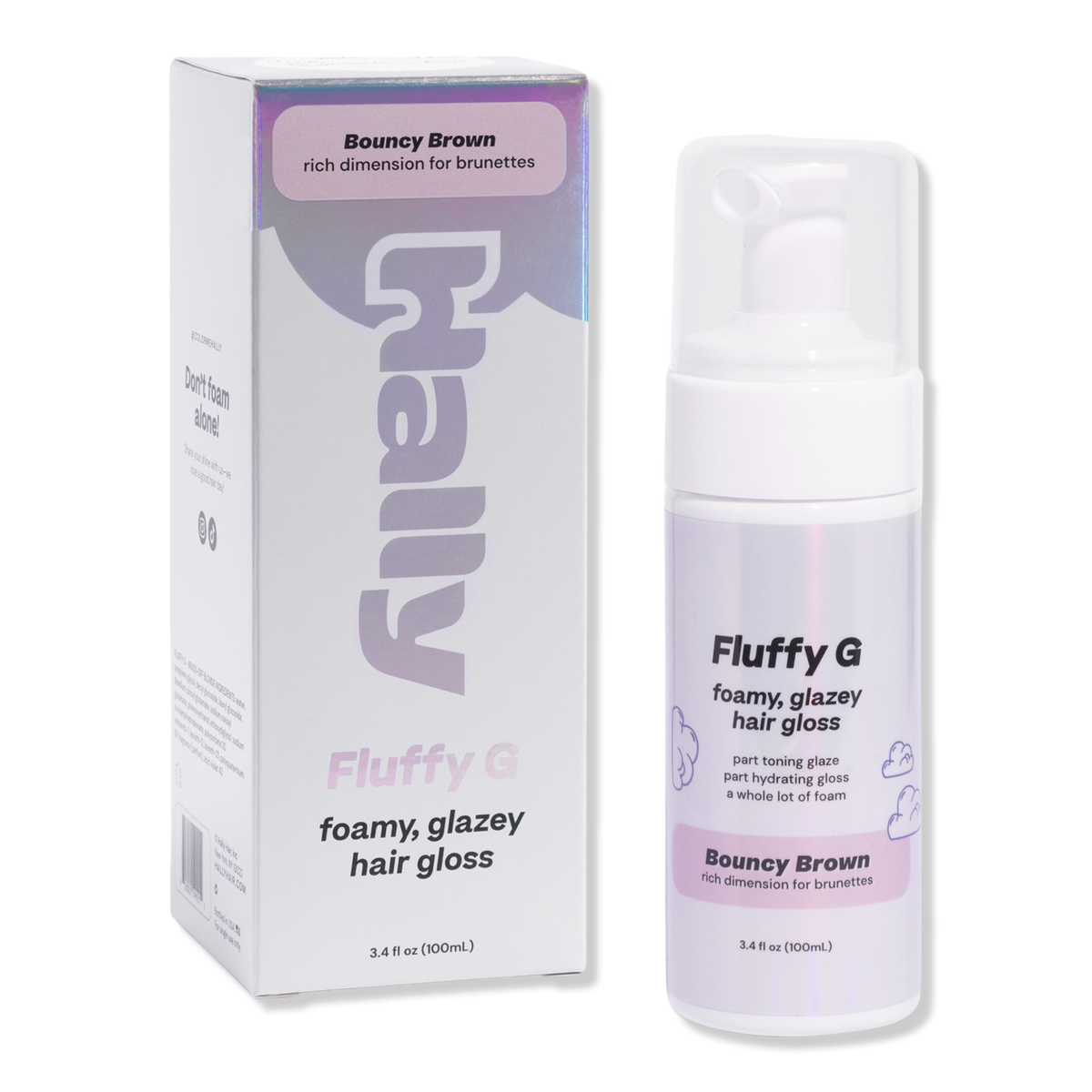 HALLY Fluffy G Foamy Glazey Haargloss, Bouncy Brown, 3.4 oz