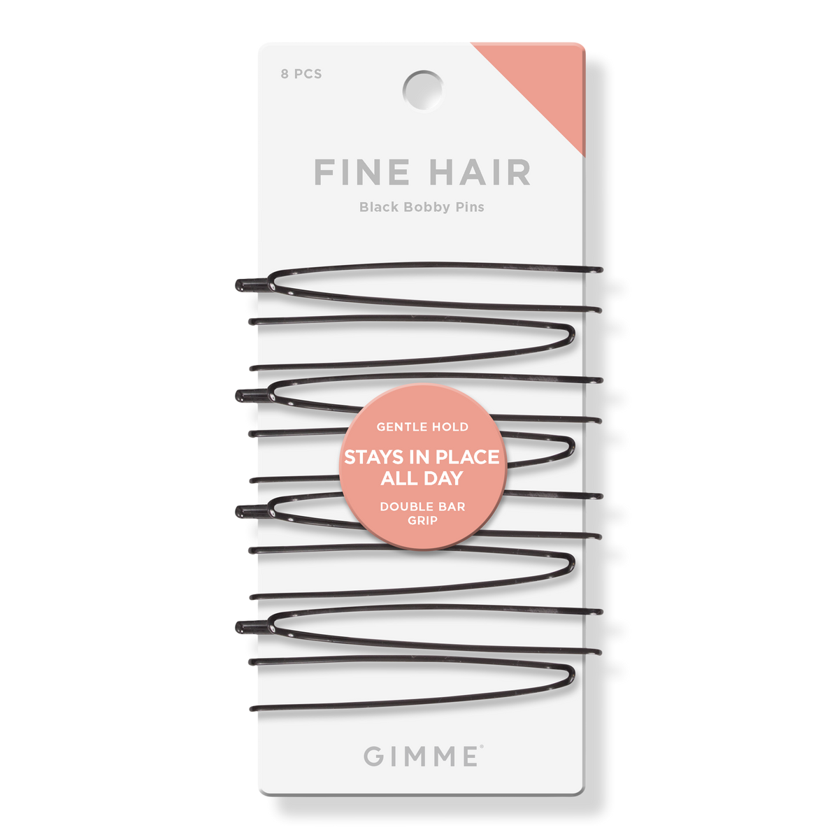GIMME beauty Fine Hair Black Bobby Pins, 8 ea