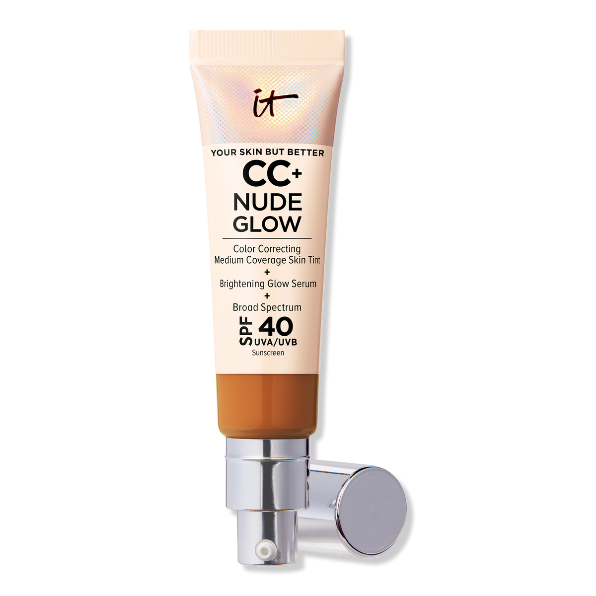 IT Cosmetics CC+ Nude Glow Lightweight Foundation + Glow Serum mit SPF 40, Rich, 1.08 oz