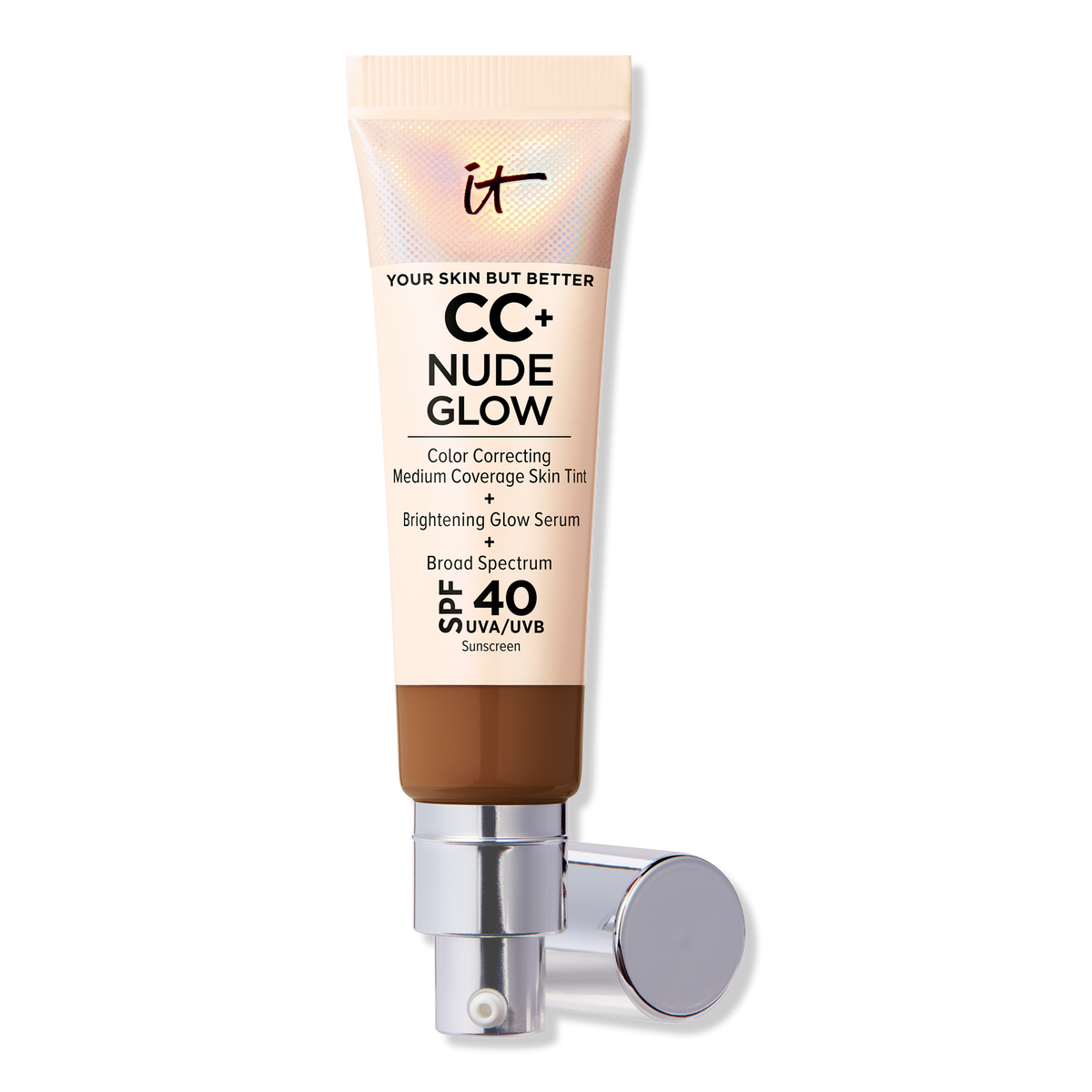 IT Cosmetics CC+ Nude Glow Lightweight Foundation + Glow Serum mit SPF 40, Neutral Rich, 1.08 oz