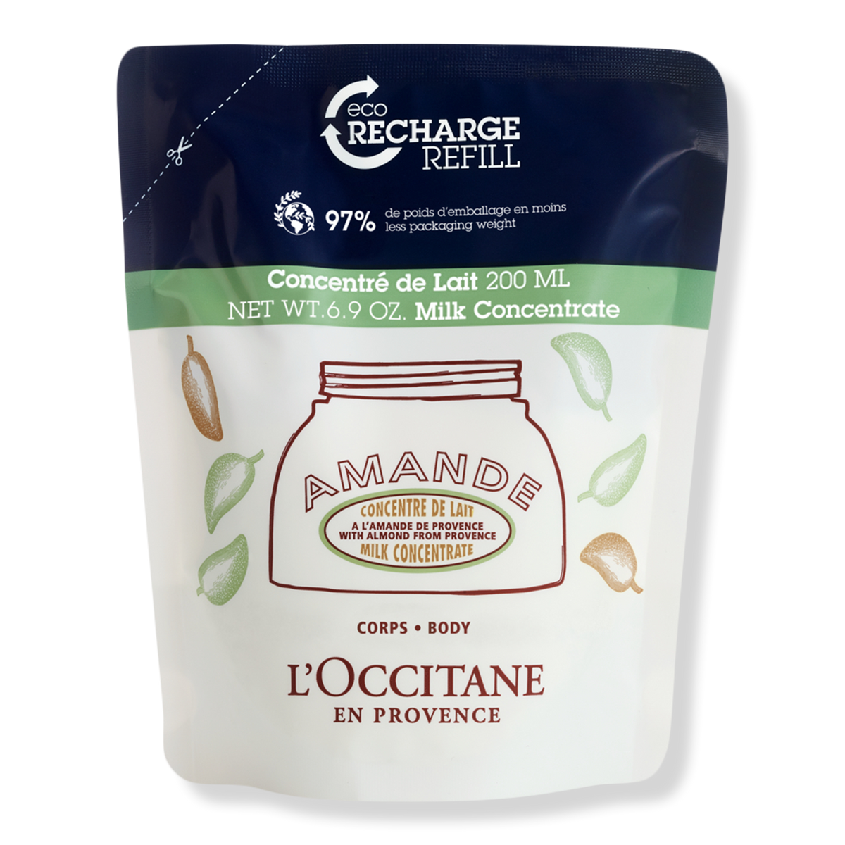 L'Occitane Almond Milk Concentrate Nachfüllpackung Körpercreme, 6.9 oz