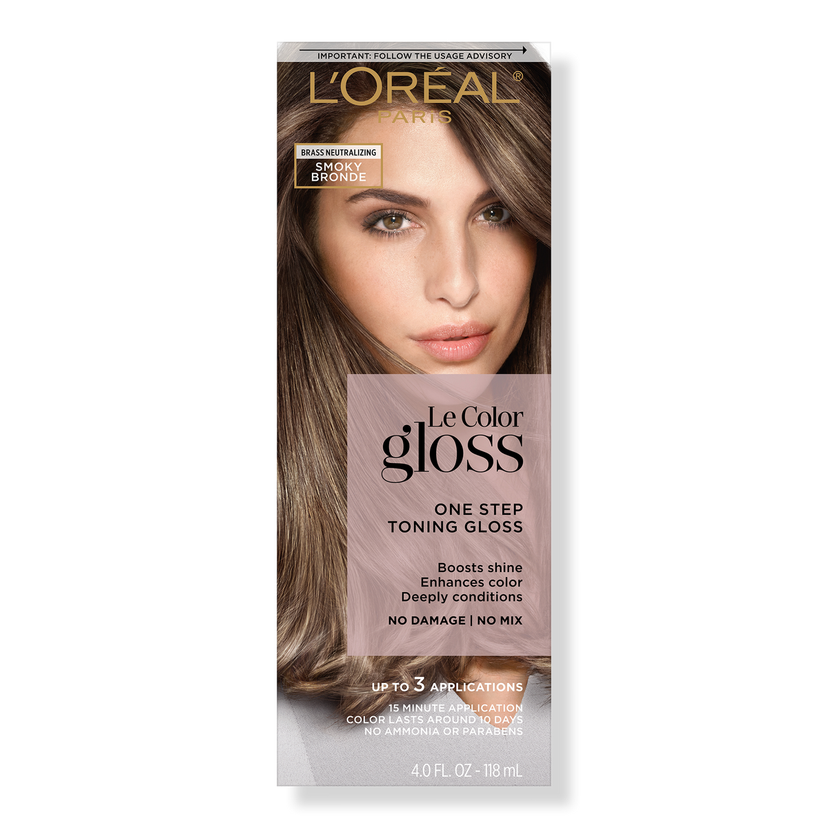 L'Oréal Le Color Gloss One Step Toning Gloss, Smoky Bronde, 4 oz