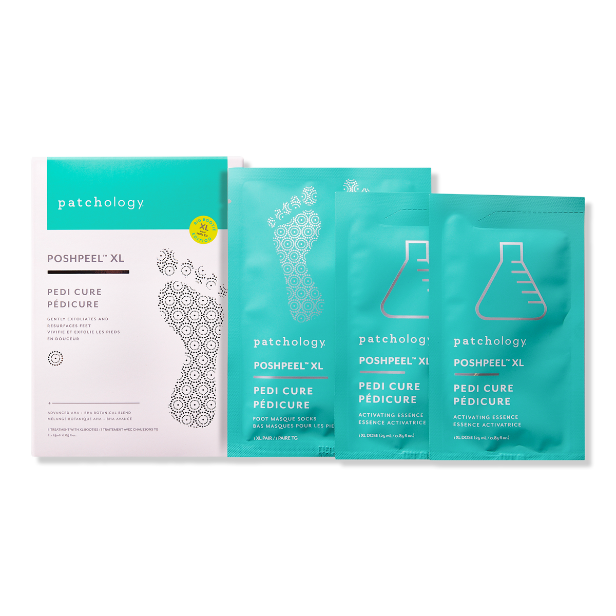 Patchology PoshPeel Pedi Cure Intensive Foot Peel Treatment, XL