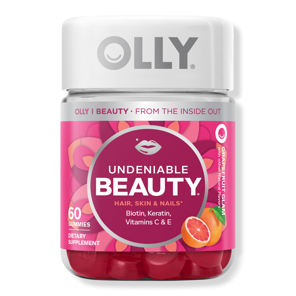 OLLY Undeniable Beauty Gummy Supplement with Biotin, 60 ea