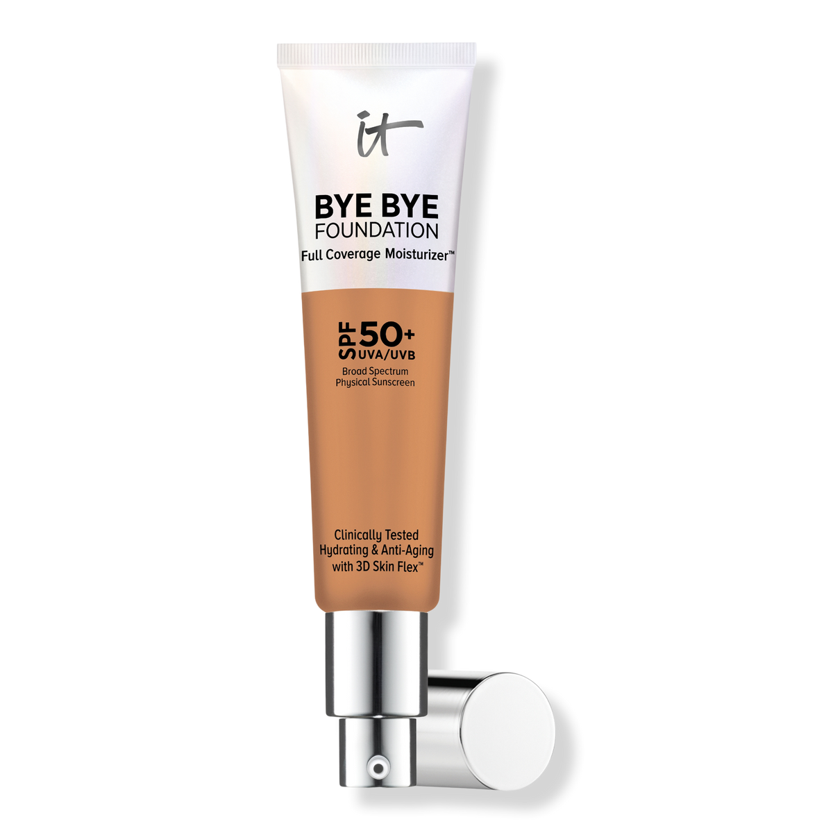 IT Cosmetics Supersize Bye Bye Foundation Full Coverage Moisturizer with, SPF 50+, Rich Honey, 2.53 oz