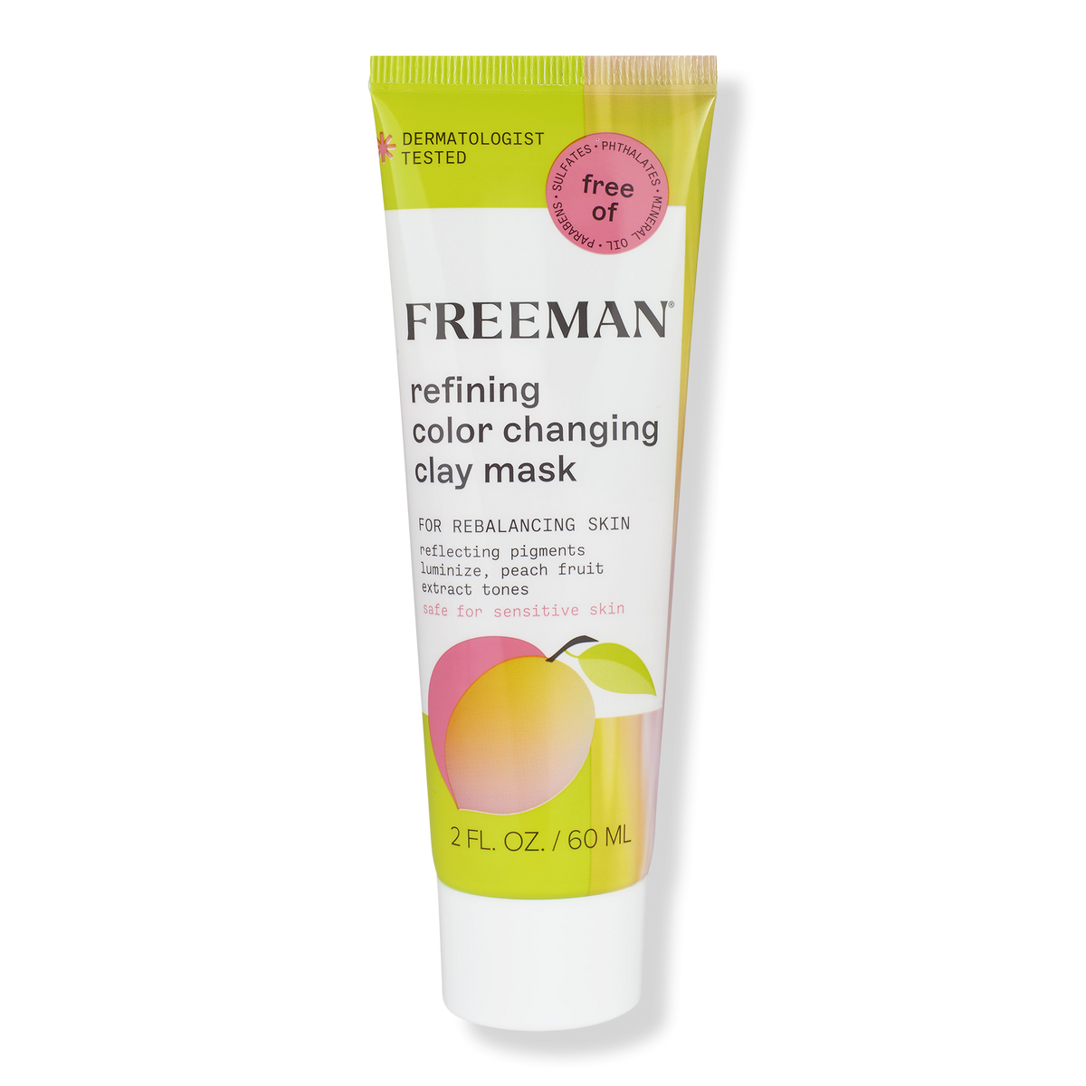 Freeman Refining Pink To Green Color Changing Clay Facial Mask, 2 oz
