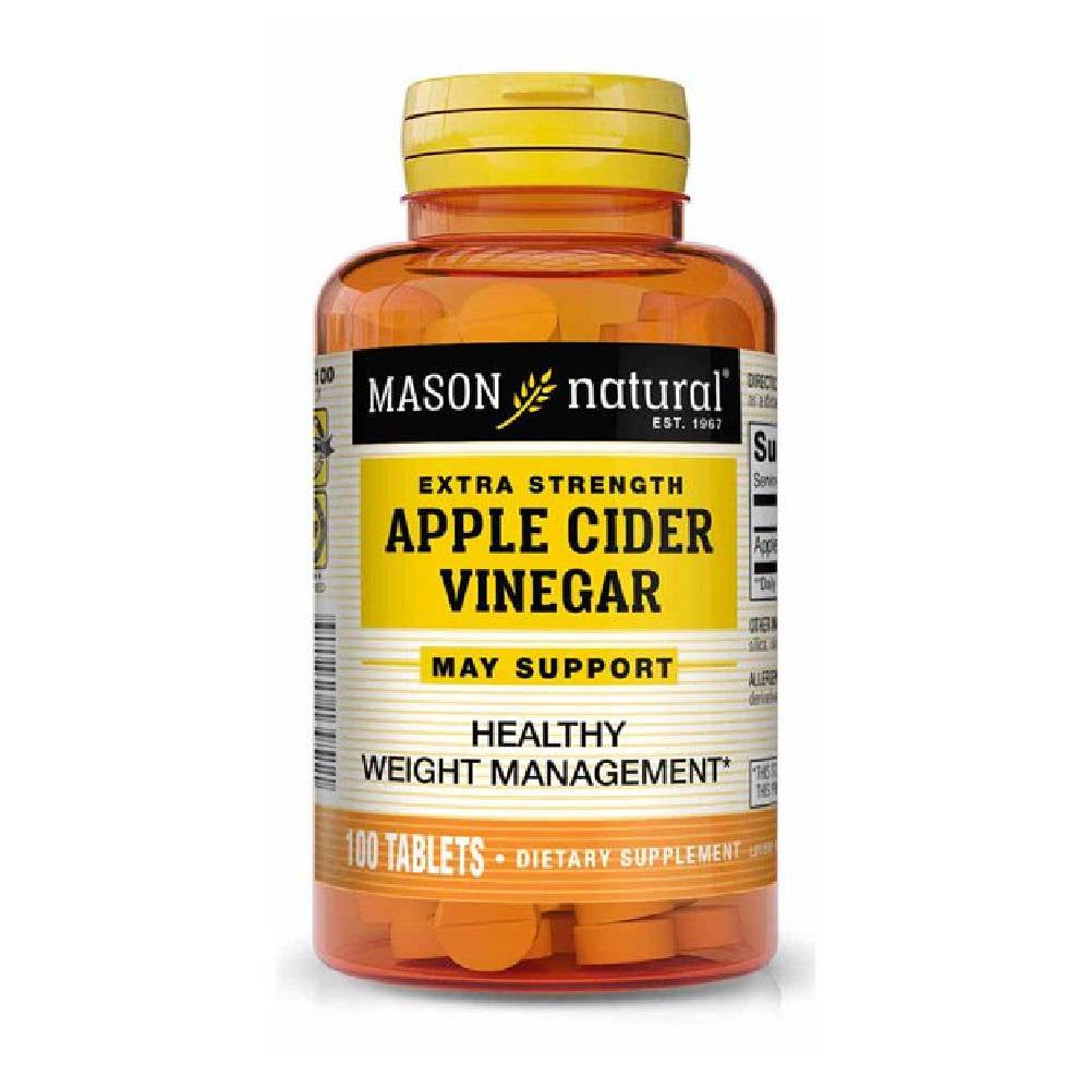 Mason Natural Apple Cider Vinegar, 500 mg, Tablets, 100 ea