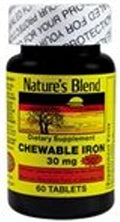 Nature's Blend Kautabletten mit Eisen, 30 mg, 60 Stk.