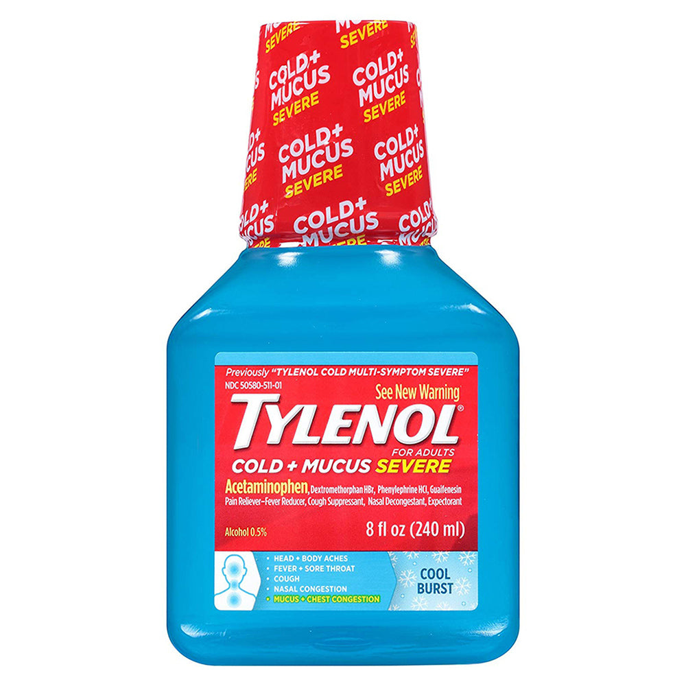 TYLENOL Cold + Mucus Severe, Cool Burst, 8 oz