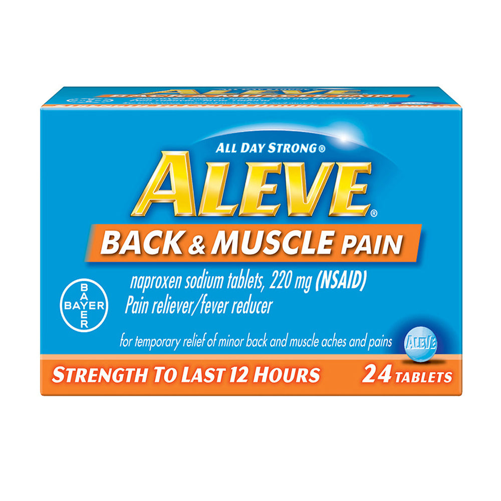 Aleve Back & Muscle Pain, Pain Reliever/Fever Reducer, Tablets, 24 ea