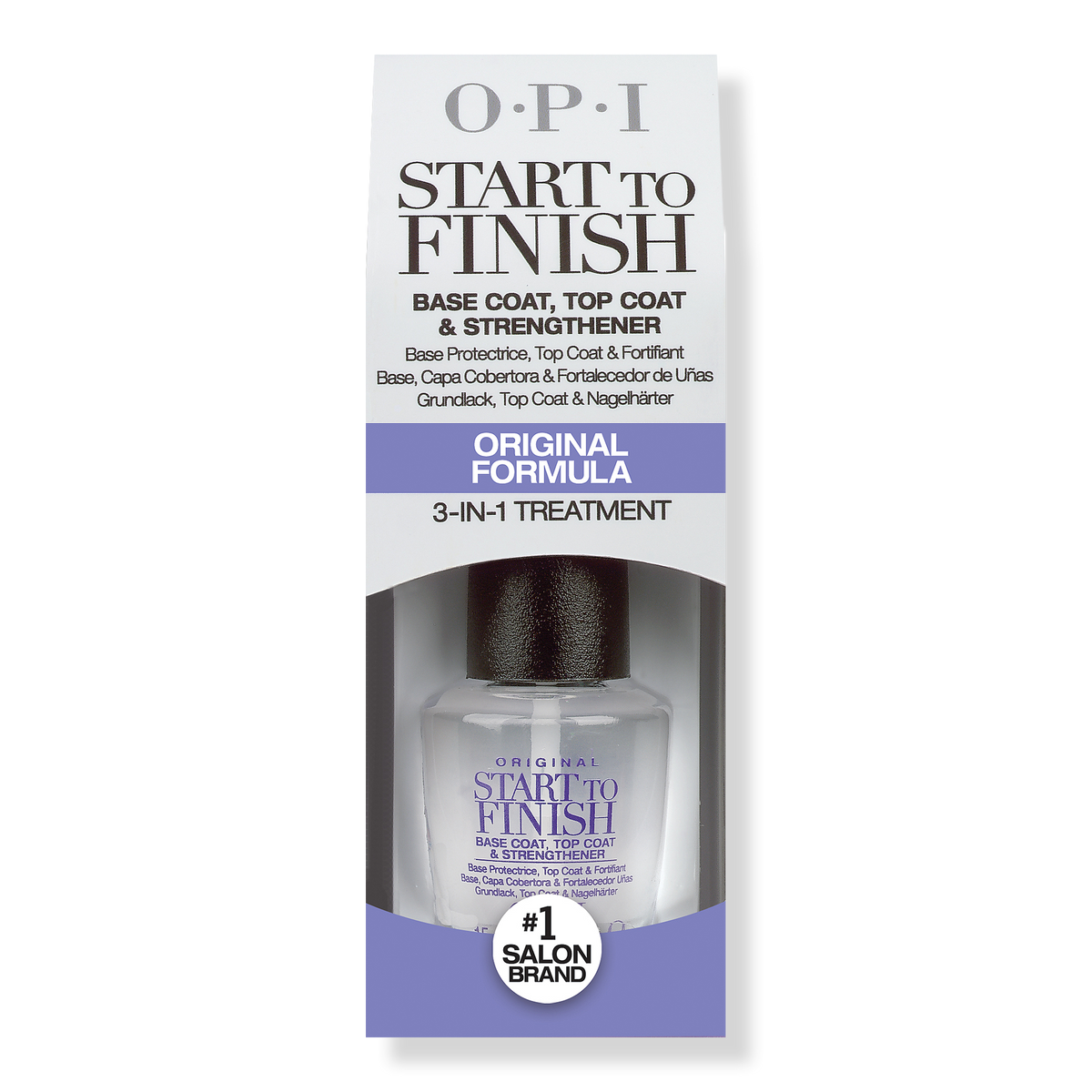 OPI Start To Finish Base Coat, Top Coat & Strengthener 3-in-1 Treatment, Original, 0.5 oz