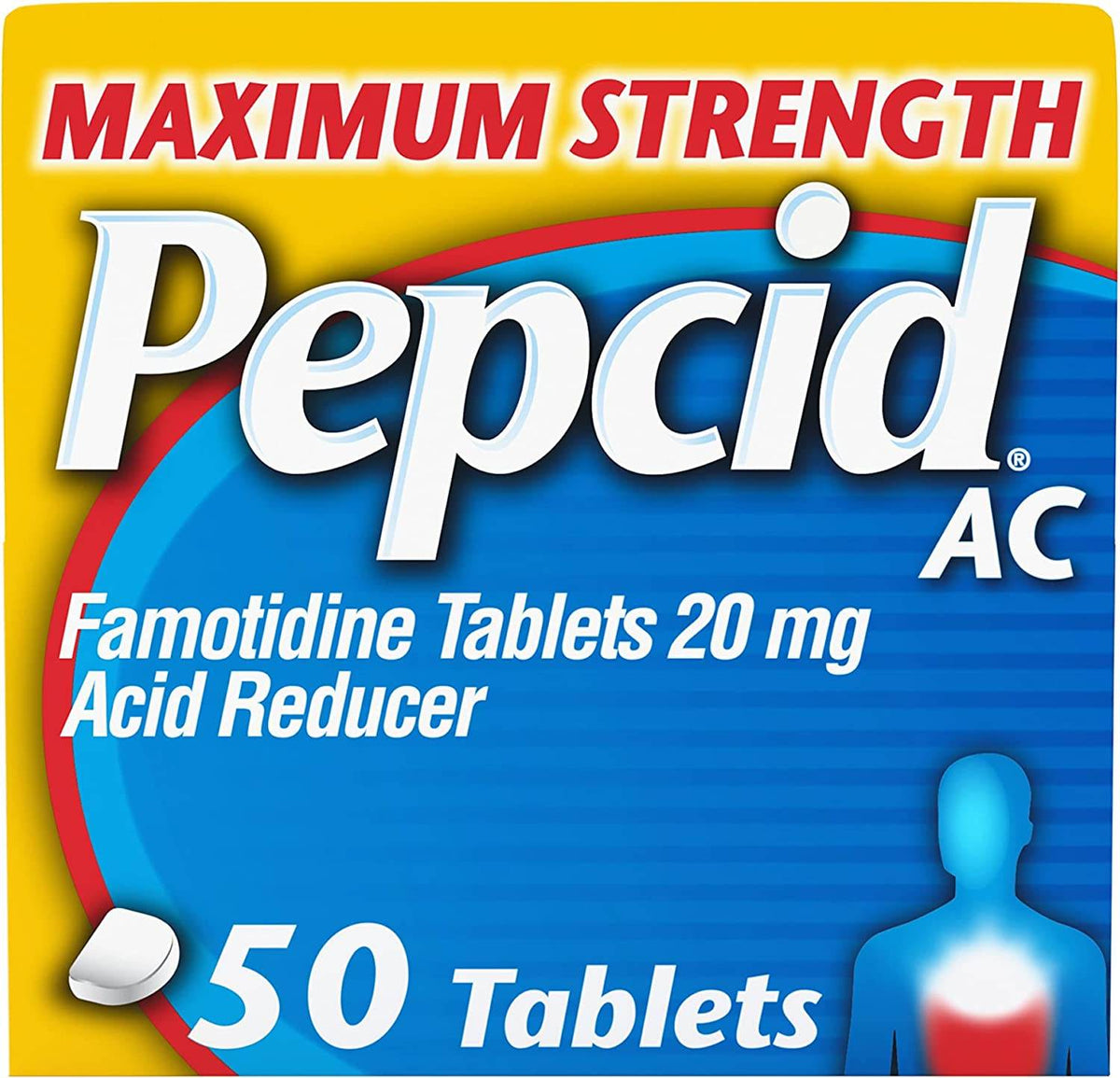 Pepcid AC Acid Reducer, Maximum Strength, Tablets, 50 ea - OTC Shoppe Express