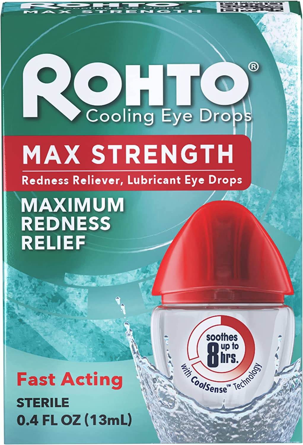 Rohto Maximum Redness Relief Cooling Eye Drops, 0.4 oz - OTC Shoppe Express