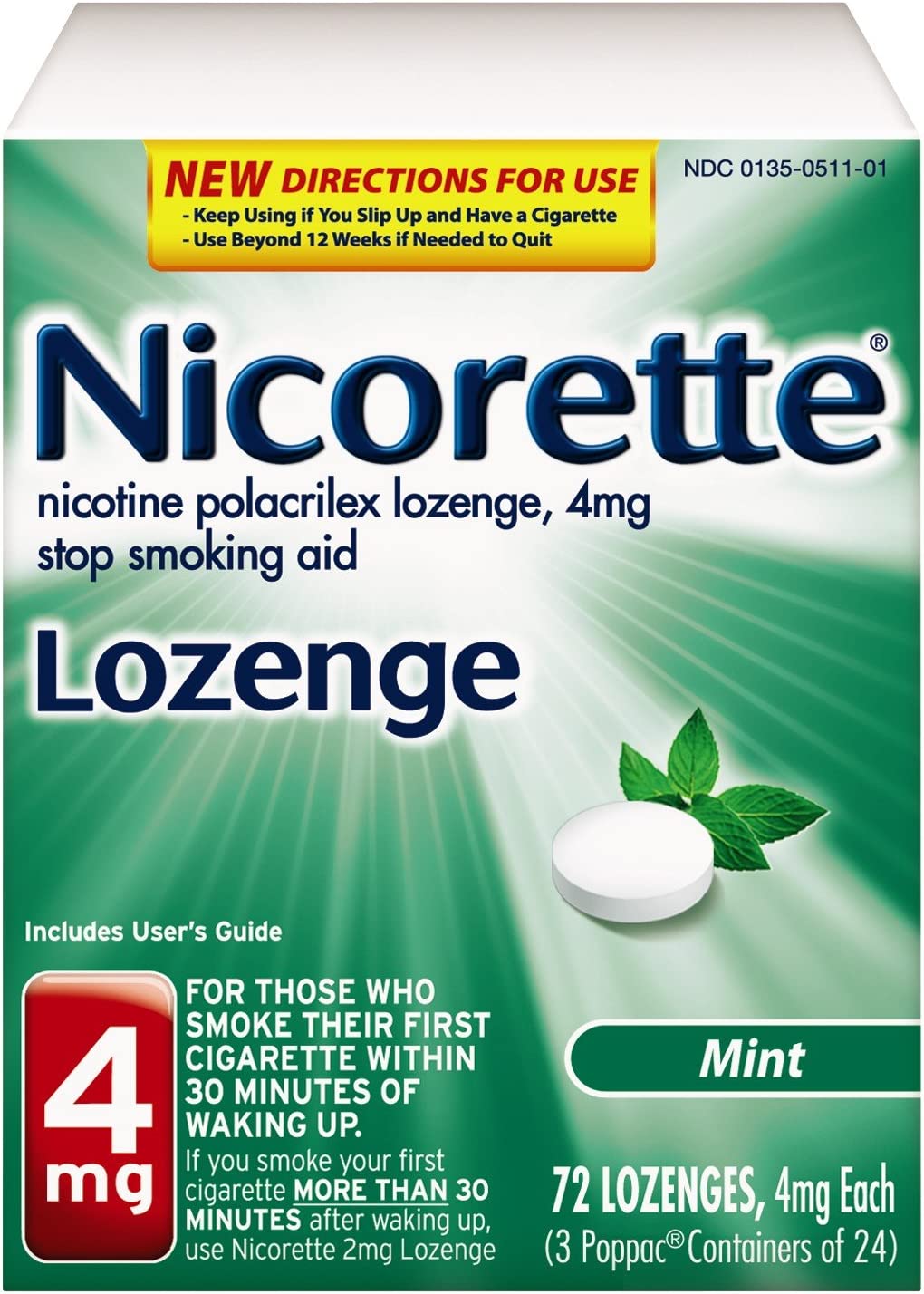 Nicorette Lutschtabletten, 4 mg, Mint, 72 Stk.
