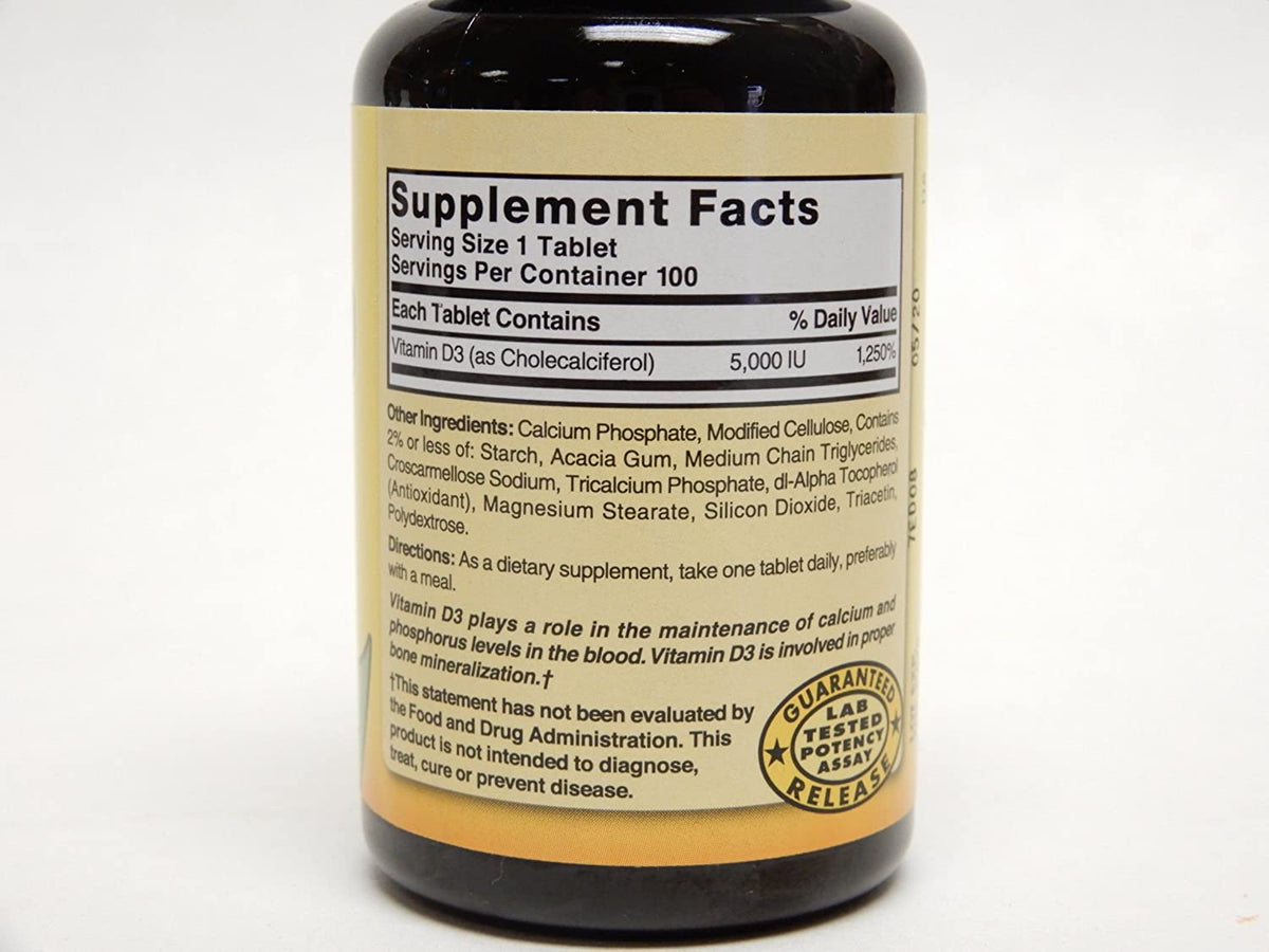 Nature's Blend Vitamin D3 Tabletten, 5000 IU, 100 Stk.