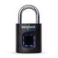 BenjiLock Fingerprint Padlock, 1.68-in, Black, 1 ea
