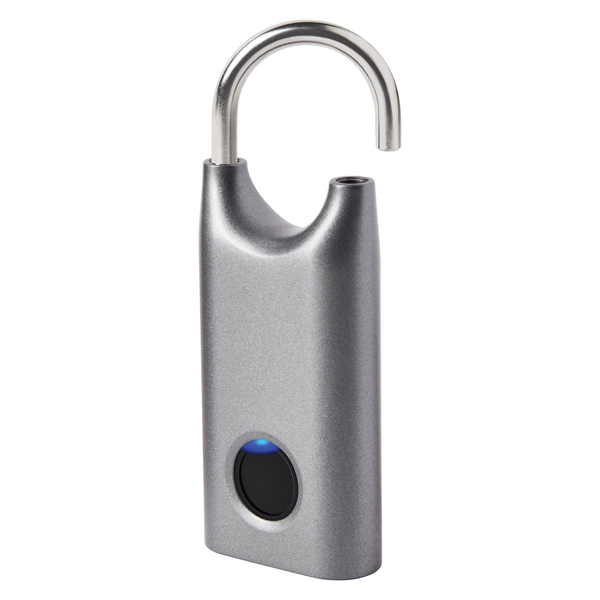 Lexon Stainless Steel Biometric Lock, Gun Metal, 0.55-in, 1 ea