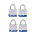 Master Lock Steel Keyed Padlock, 1.56-in, 4 ea